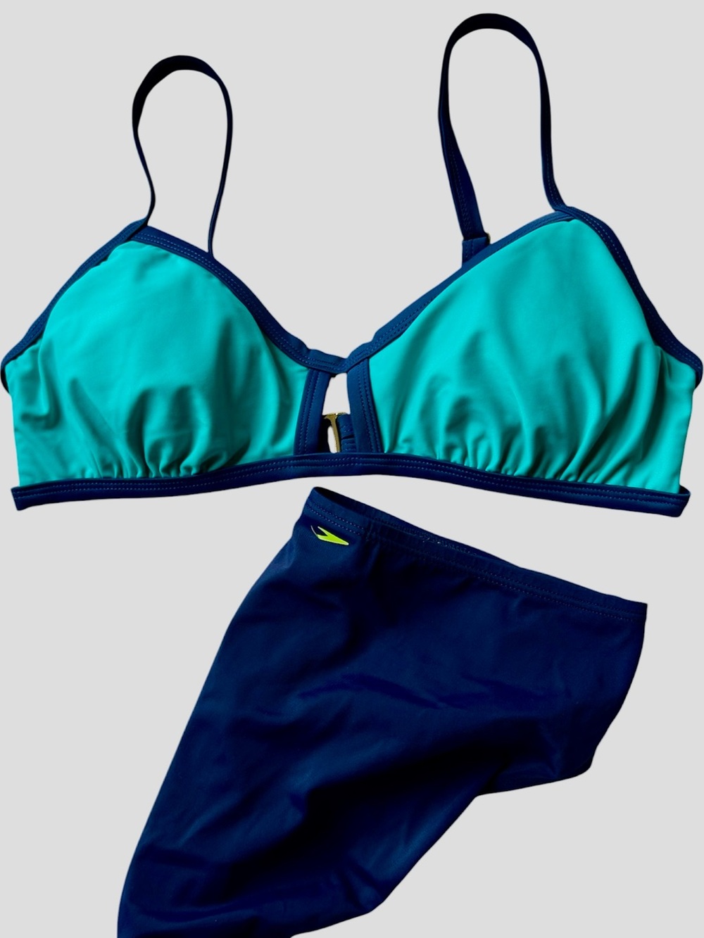 Speedo Teal & Navy Adjustable Two-Piece Swim Bikini size 8